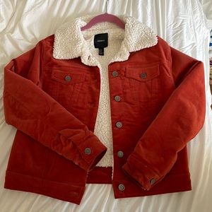 Orange Sherpa Lined Jacket